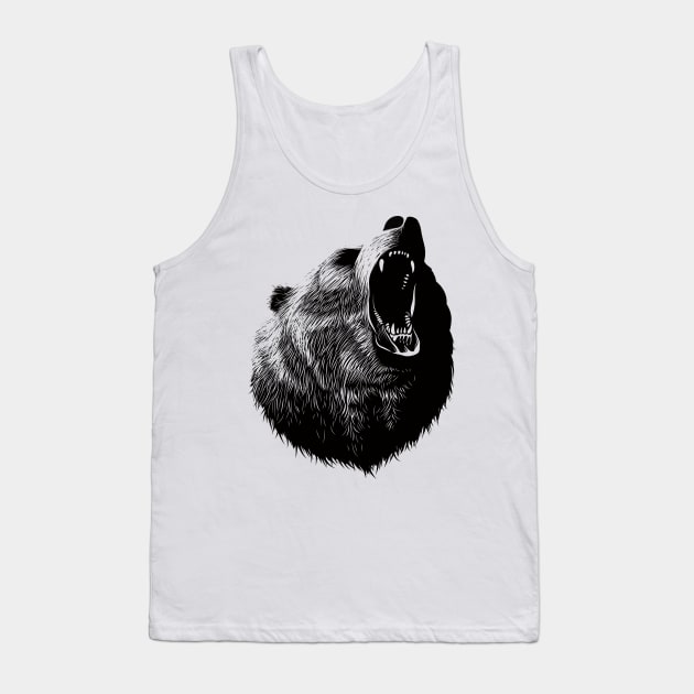 Roaring Bear (white) Tank Top by zoneo